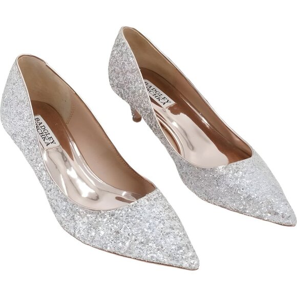 Badgley Mischka Madison II Pump Champagne Glitter Women's US 8 - Picture 4 of 6